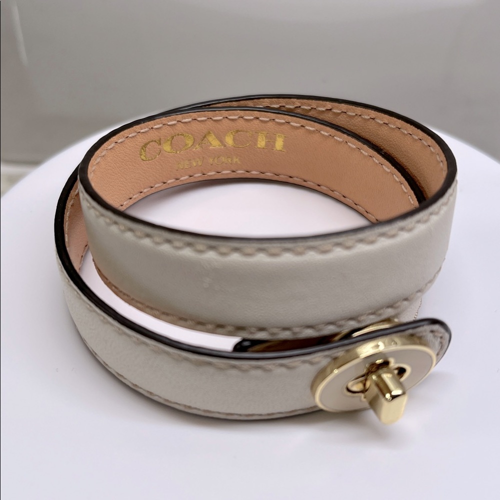 Coach Double Wrap Leather Bracelet EUC - Picture 3 of 8